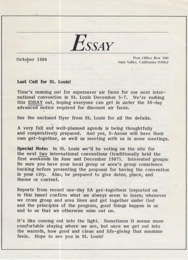 October 1986 ESSAY Cover