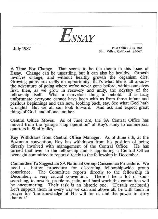 July 1987 ESSAY Cover
