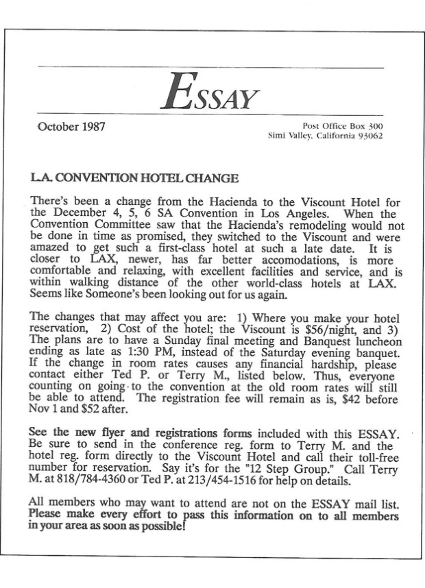 October 1987 ESSAY Cover