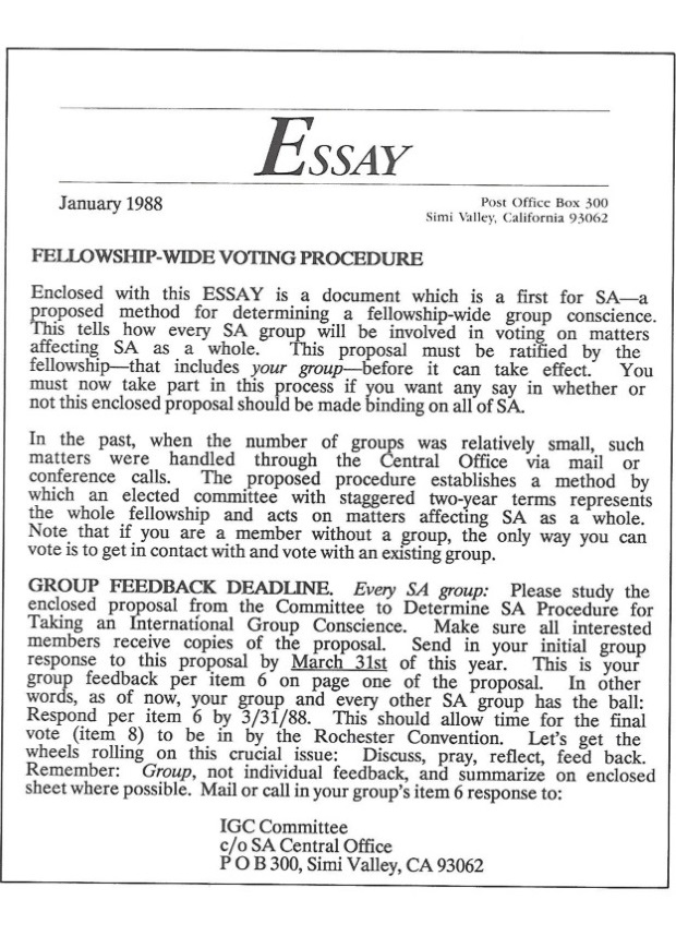 January 1988 ESSAY Cover