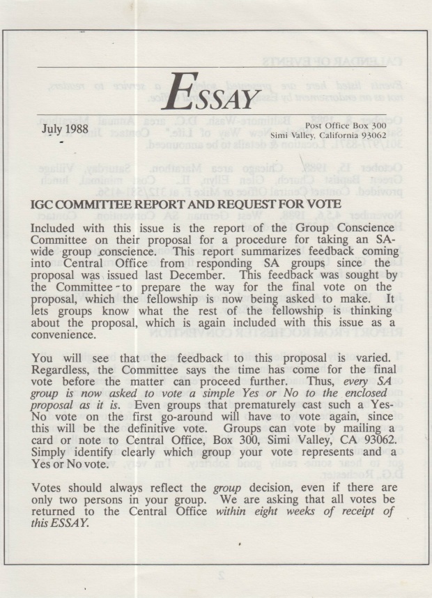 July 1988 ESSAY Cover