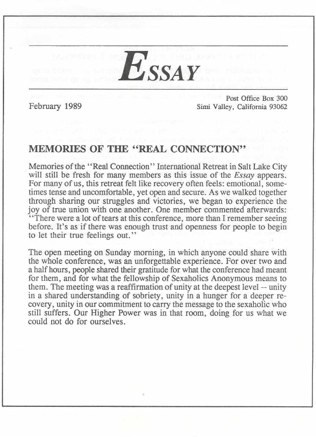 February 1989 ESSAY Cover