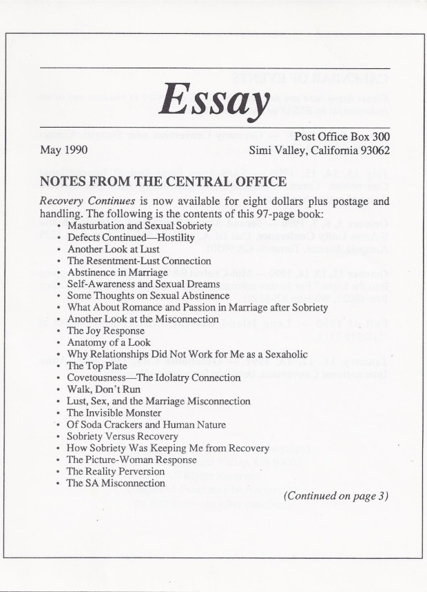 May 1990 ESSAY Cover