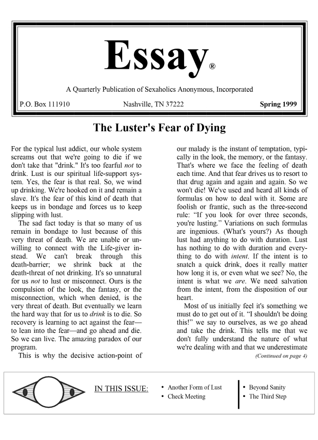 Spring 1999 ESSAY Cover