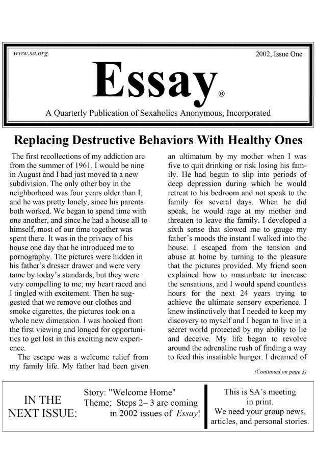 2002, Issue One ESSAY Cover