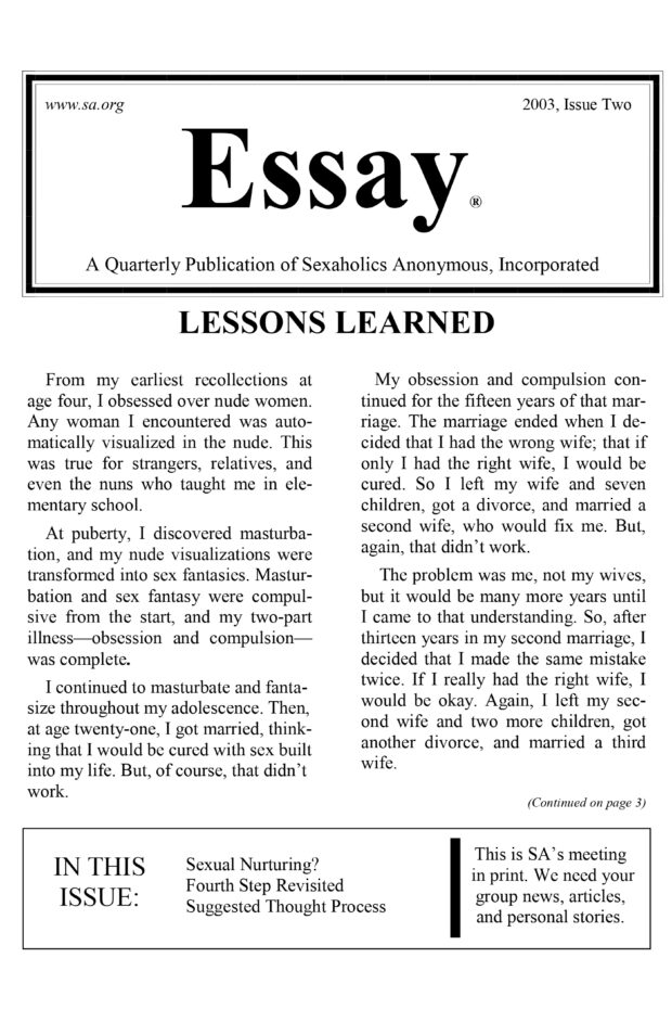 2003, Issue Two ESSAY Cover
